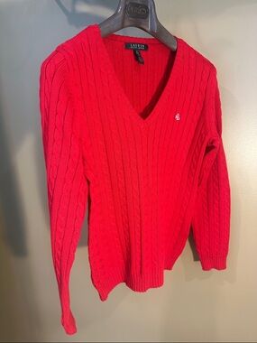 Lauren Ralph Lauren V-neck Cable sweater.